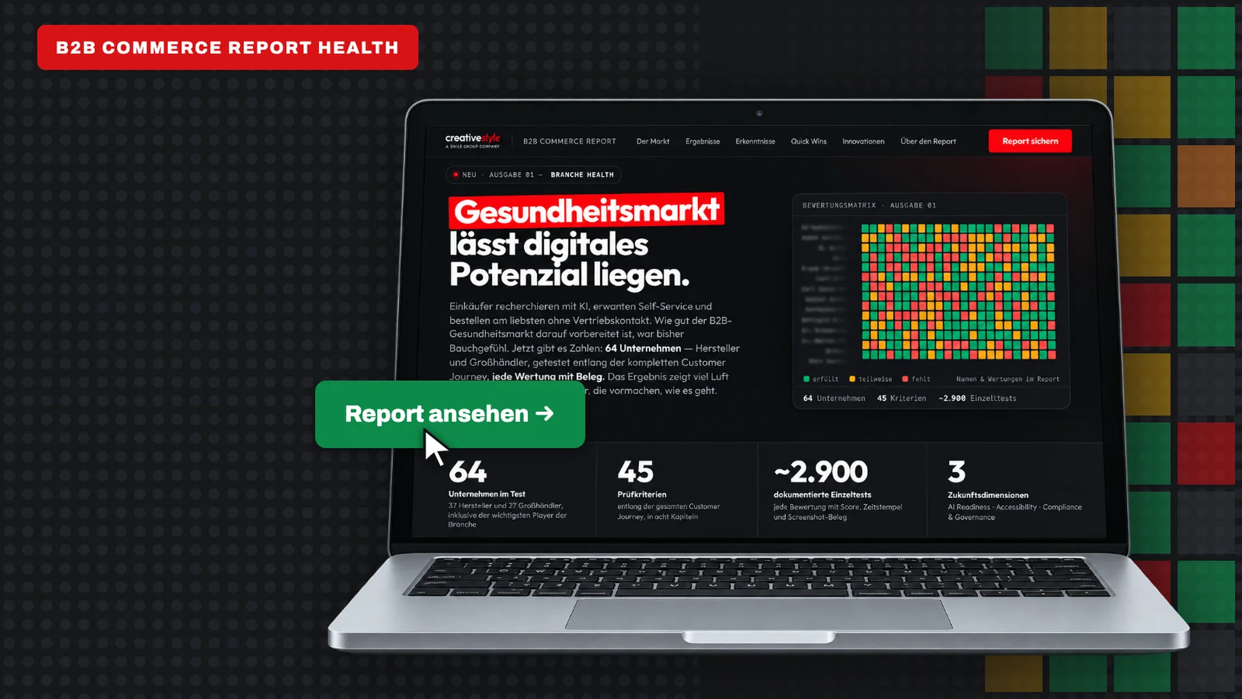 Cover graphic of the B2B Commerce Report Health by creativestyle
