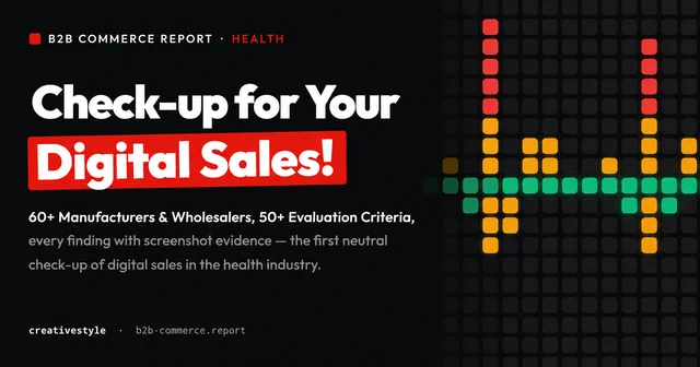 Interactive B2B Commerce Report Health platform showing the digital maturity benchmark of the healthcare market