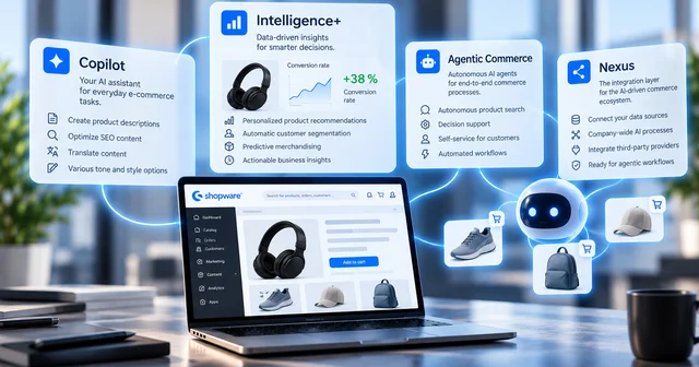 Shopware KI-Commerce in modern office wiht AI