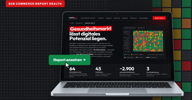 Cover graphic of the B2B Commerce Report Health by creativestyle